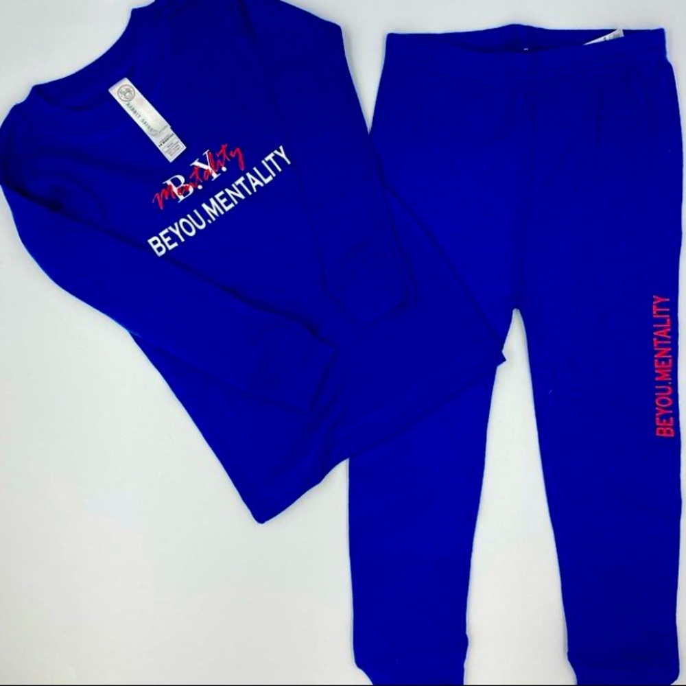 Toddler PJ Set Blue Combo - Handcrafted by BeYou.Mentality